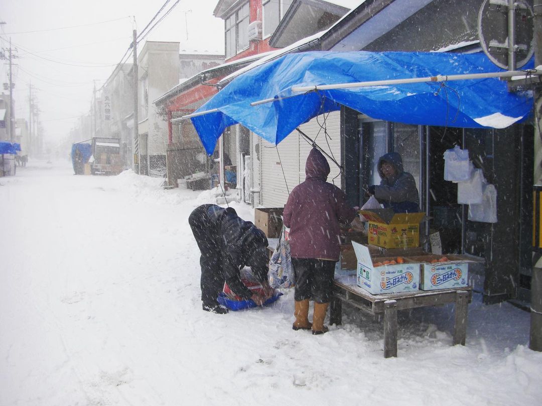 冬の五城目朝市