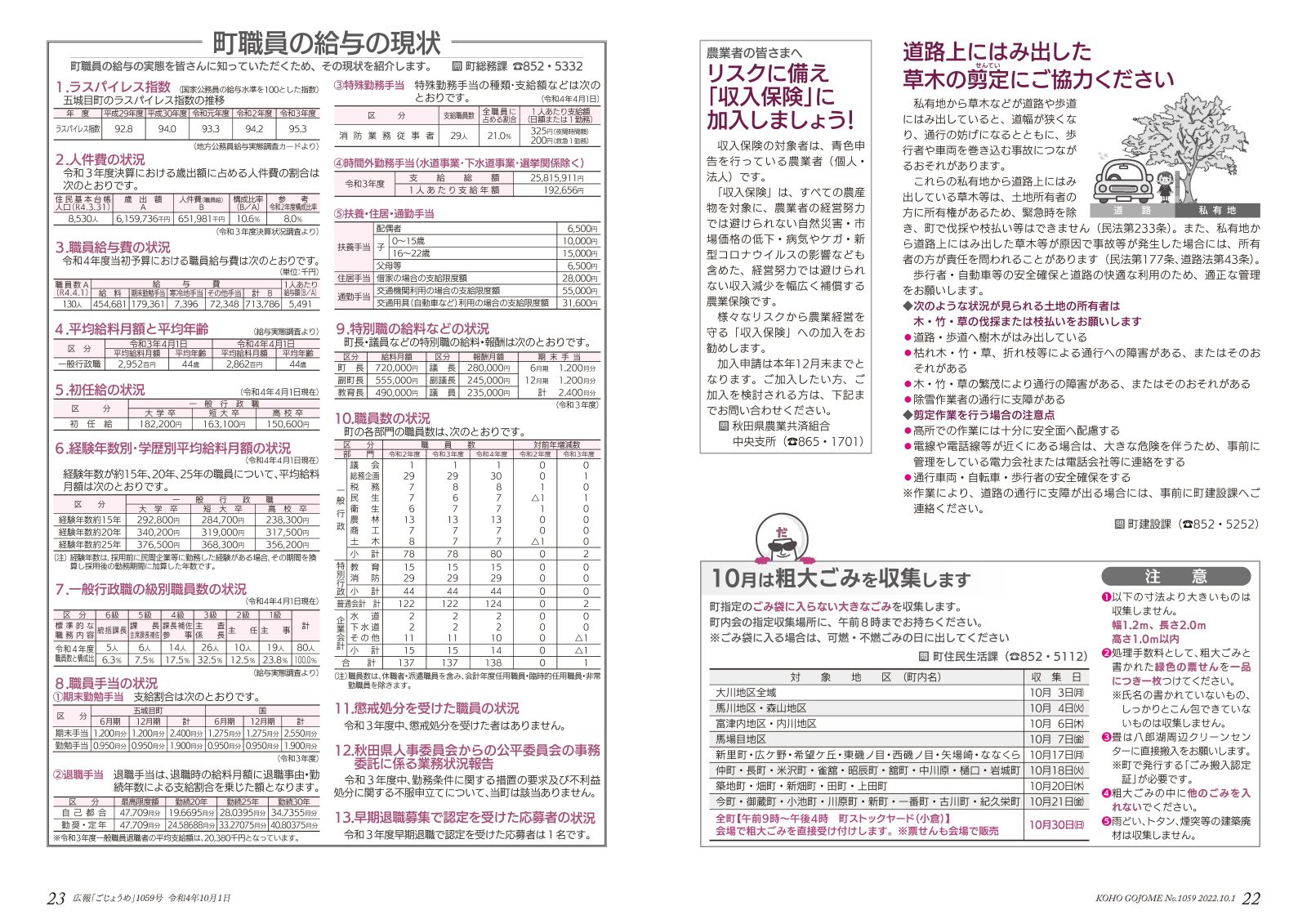 広報ごじょうめ令和4年10月号22-23ページ