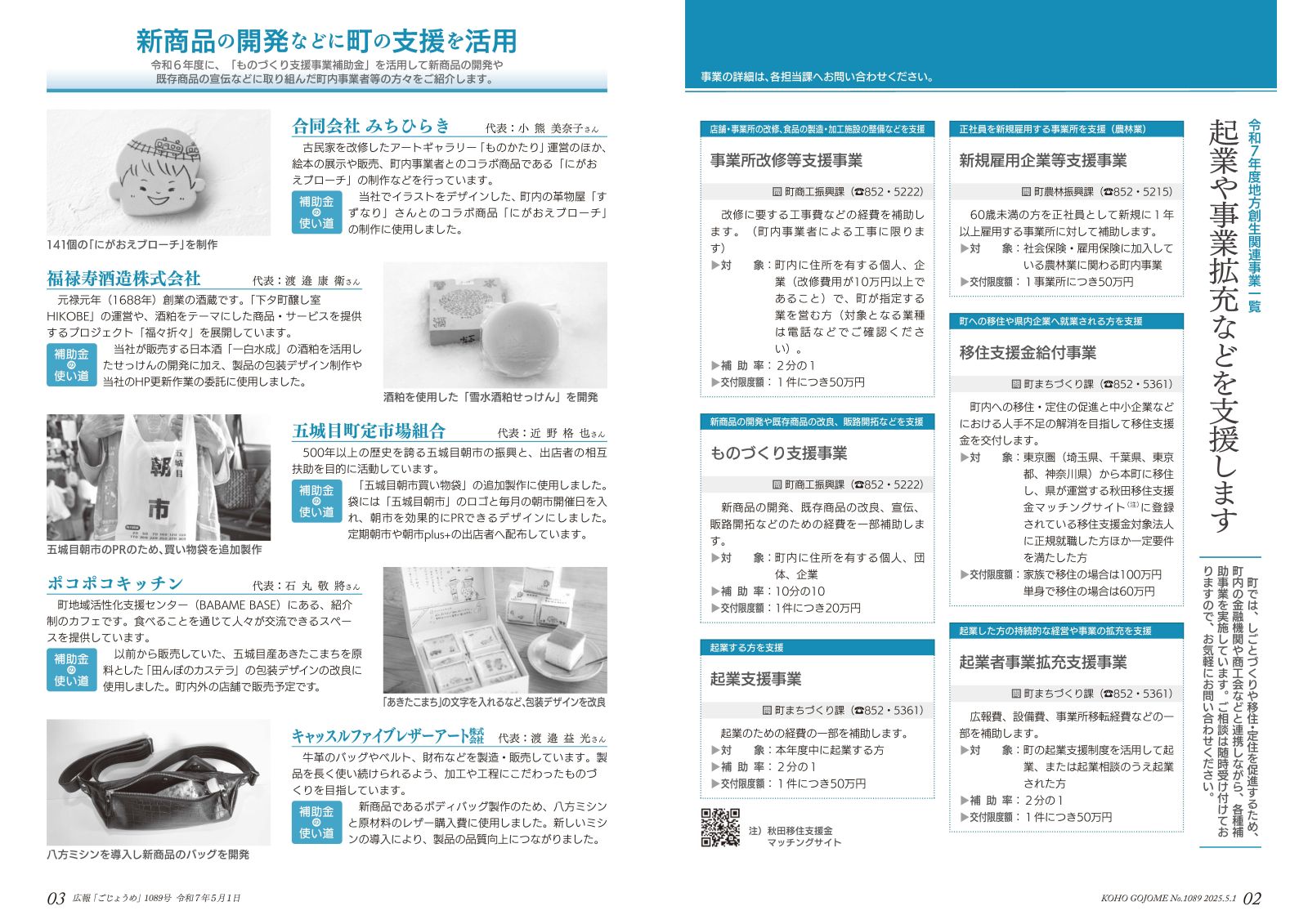 2-3㌻　地方創生関連事業一覧／ものづくり支援事業実績
