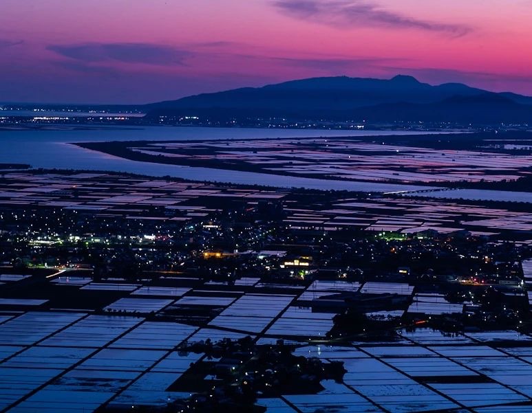 森山から見た、男鹿半島方面の夕暮れ時